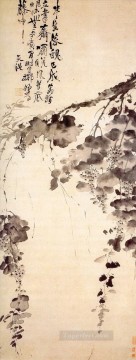 徐偉 Painting - ブドウの古い中国の墨